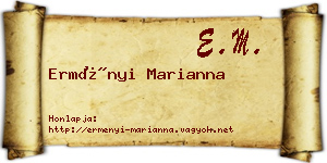 Erményi Marianna névjegykártya